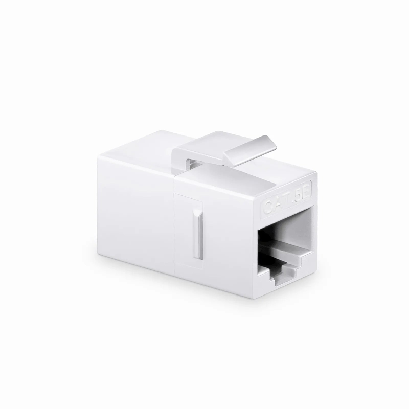 SFPS Cat5e Keystone RJ45 Coupler, Unshielded, Female to Female Insert Inline Coupler - White (12pcs/Pack) SFPS
