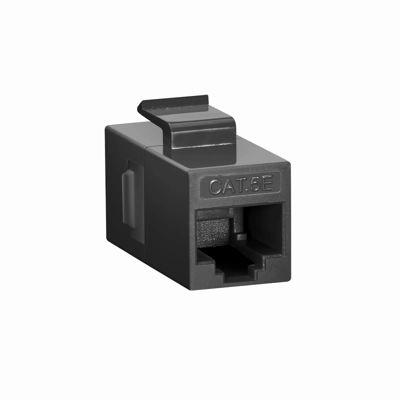SFPS Cat5e Keystone RJ45 Coupler, Unshielded, Female to Female Insert Inline Coupler - Black (12pcs/Pack) SFPS