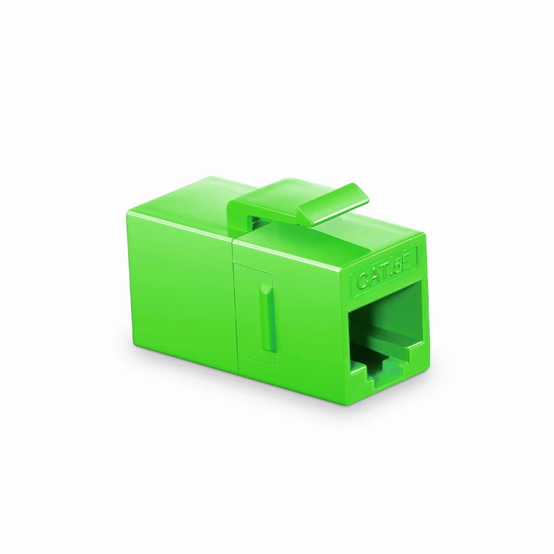 SFPS Cat5e Keystone RJ45 Coupler, Unshielded, Female to Female Insert Inline Coupler - Green (12pcs/Pack) SFPS