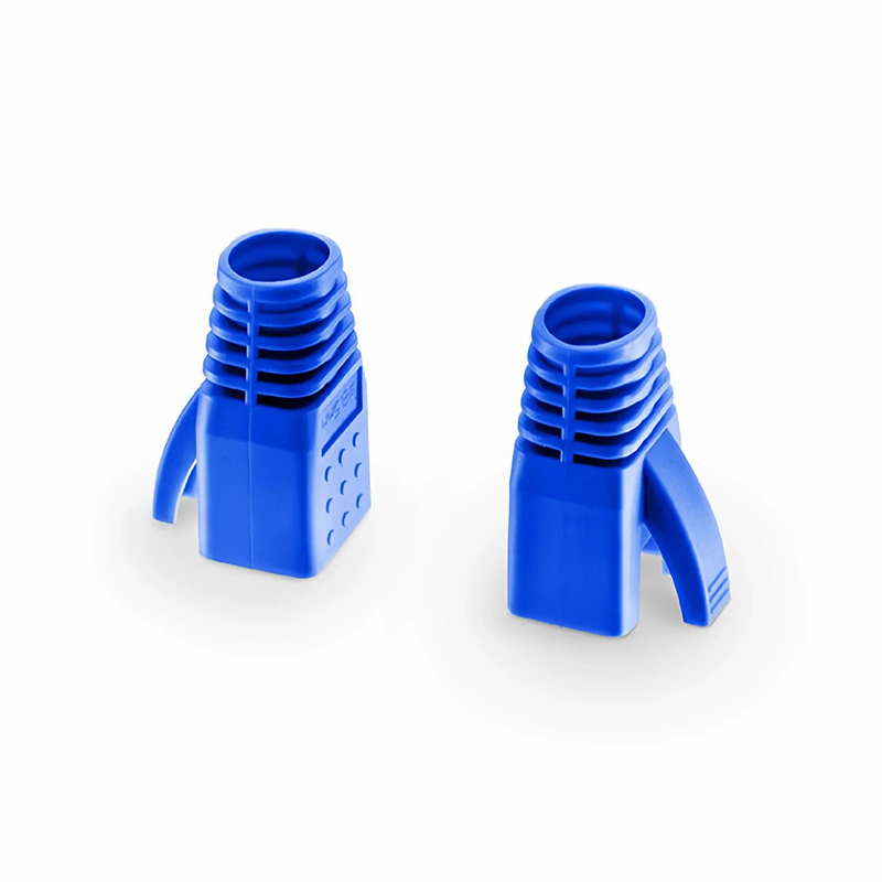 SFPS Cat6/Cat6a/Cat7 RJ45 Strain Relief Boots, 8.0mm OD for Cat6 F/UTP & SF/UTP 23AWG, Cat6a & Cat7 S/FTP 23AWG Ethernet Cables, Blue, 50PCS/Pack SFPS