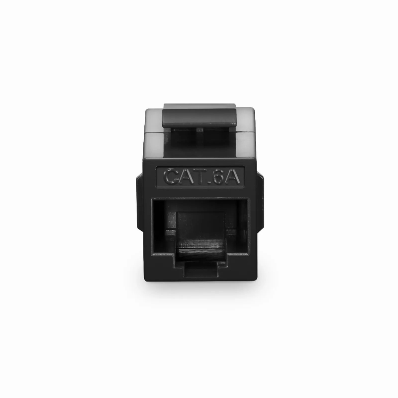 SFPS Cat6a Keystone RJ45 Coupler, Unshielded, Female to Female Insert Inline Coupler - Black (12pcs/pack) SFPS