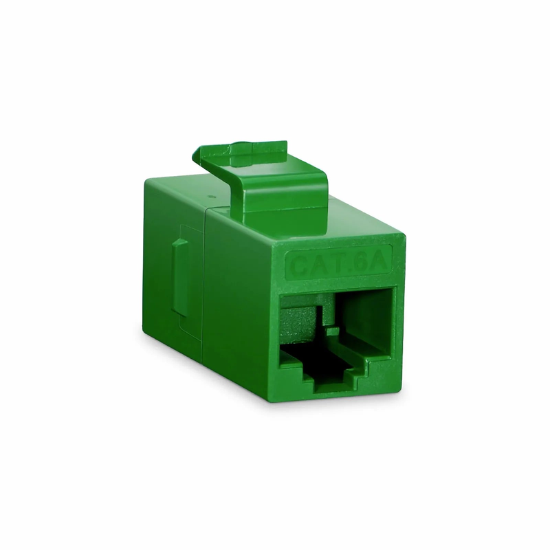 SFPS Cat6a Keystone RJ45 Coupler, Unshielded, Female to Female Insert Inline Coupler - Green SFPS