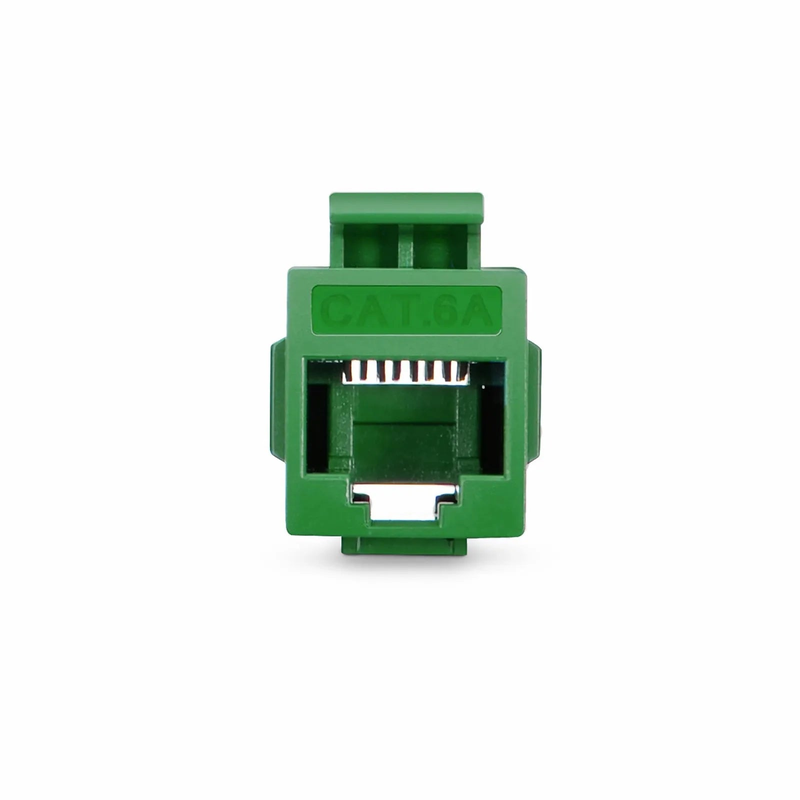 SFPS Cat6a Keystone RJ45 Coupler, Unshielded, Female to Female Insert Inline Coupler - Green SFPS