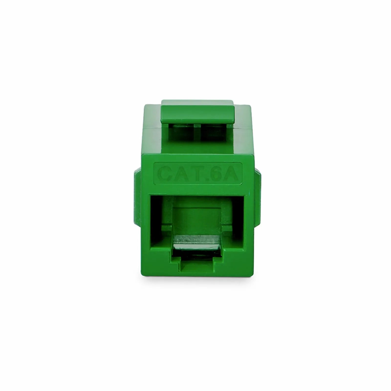 SFPS Cat6a Keystone RJ45 Coupler, Unshielded, Female to Female Insert Inline Coupler - Green SFPS