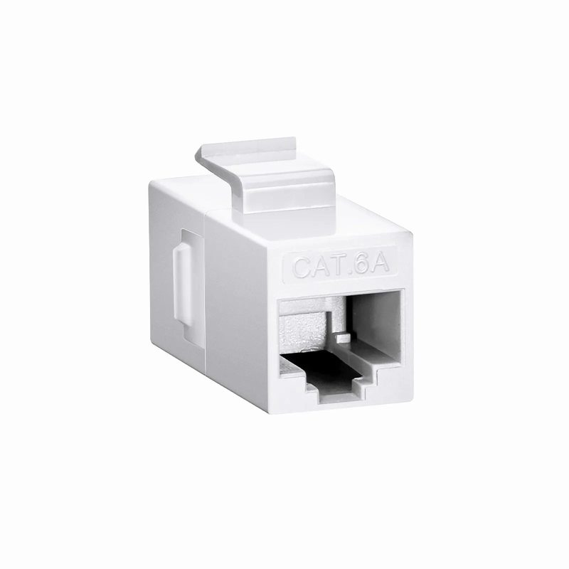 SFPS Cat6a Keystone RJ45 Coupler, Unshielded, Female to Female Insert Inline Coupler - White (12pcs/pack) SFPS