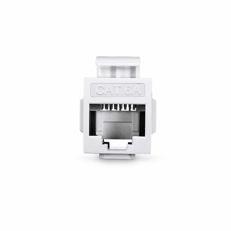 SFPS Cat6a Keystone RJ45 Coupler, Unshielded, Female to Female Insert Inline Coupler - White (12pcs/pack) SFPS