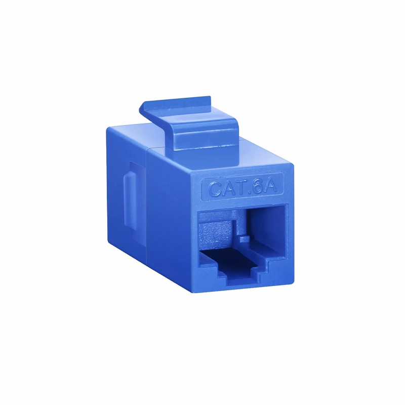 SFPS Cat6a Keystone RJ45 Coupler, Unshielded, Female to Female Insert Inline Coupler - Blue (12pcs/Pack) SFPS