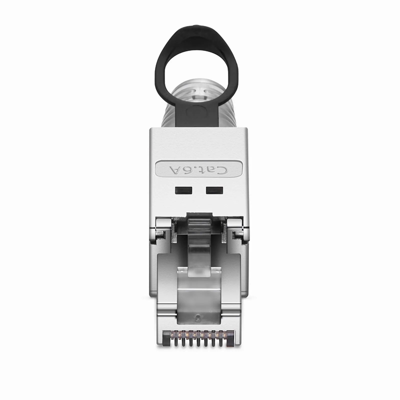 SFPS Cat5e/Cat6/Cat6a RJ45 Tool-Free Field Term Modular Plugs with Pull-tab, Shielded Network Connectors for 23~26AWG Twisted Pair Solid or Stranded Cable (10/Pack) SFPS
