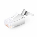SFPS Cat5e RJ45 Pass Through Modular Plugs, Shielded Network Connectors for 24AWG Twisted Pair Solid or Stranded Cable (50/Pack) SFPS