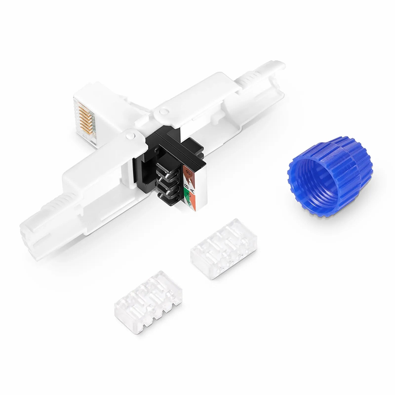 SFPS Cat5e/Cat6/Cat6a RJ45 Tool-Free Modular Plugs, Unshielded Network Connectors for 23~26AWG Twisted Pair Solid or Stranded Cable (10/Pack) SFPS
