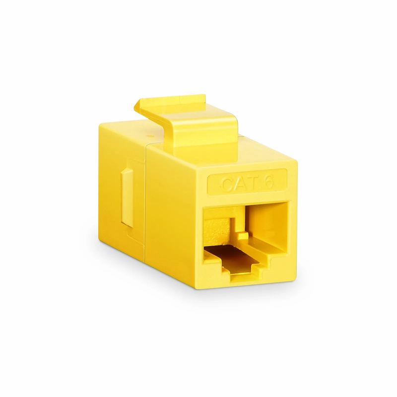 SFPS Cat6 Keystone RJ45 Coupler, Unshielded, Female to Female Insert Inline Coupler - Yellow (12pcs/Pack) SFPS