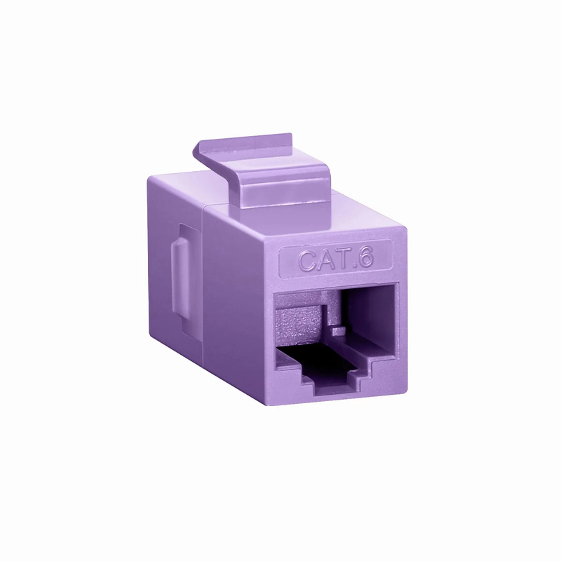 SFPS Cat6 Keystone RJ45 Coupler, Unshielded, Female to Female Insert Inline Coupler - Purple (12pcs/pack) SFPS