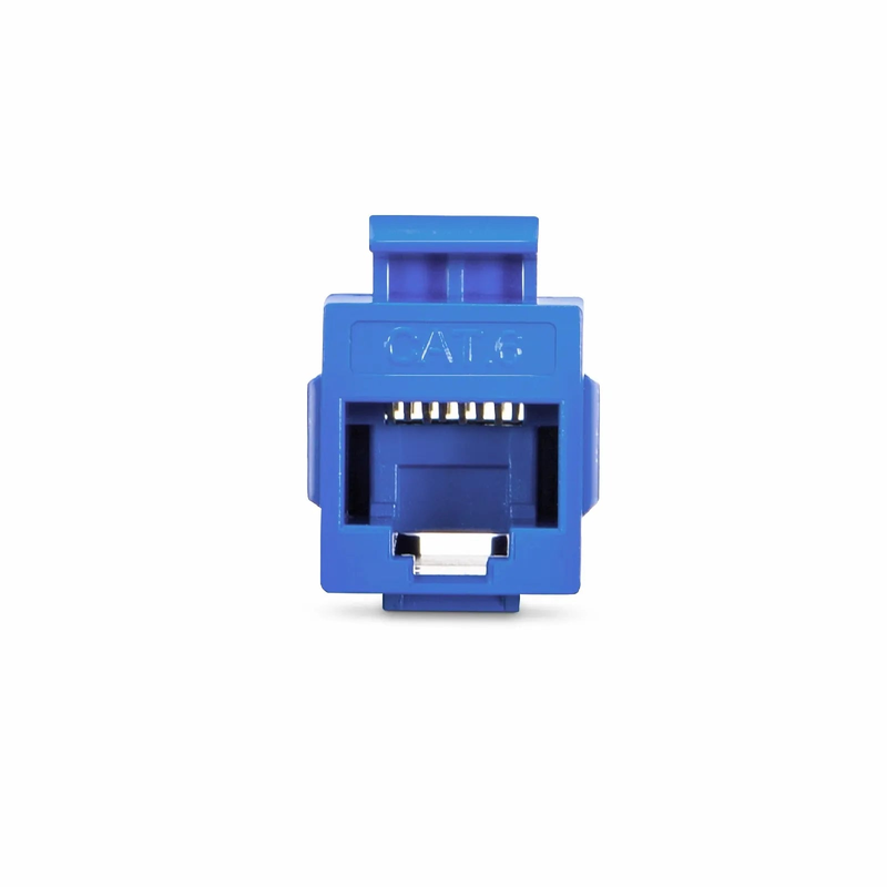 SFPS Cat6 Keystone RJ45 Coupler, Unshielded, Female to Female Insert Inline Coupler - Blue (12pcs/Pack) SFPS