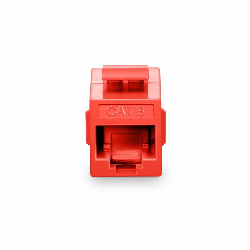 SFPS Cat6 Keystone RJ45 Coupler, Unshielded, Female to Female Insert Inline Coupler - Red (12pcs/Pack) SFPS