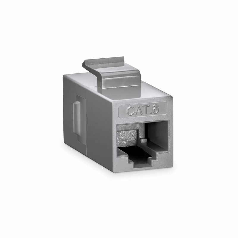 SFPS Cat6 Keystone RJ45 Coupler, Unshielded, Female to Female Insert Inline Coupler - Gray (12pcs/Pack) SFPS