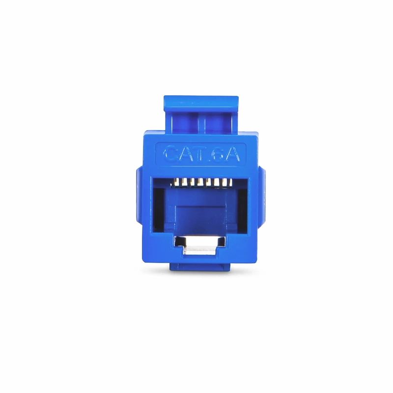SFPS Cat6a Keystone RJ45 Coupler, Unshielded, Female to Female Insert Inline Coupler - Blue (12pcs/Pack) SFPS