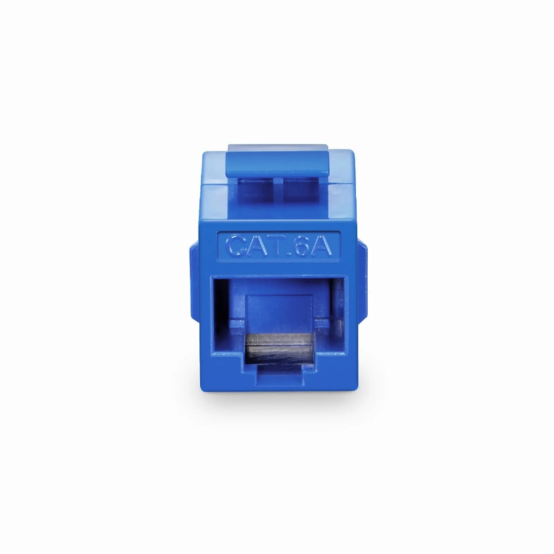 SFPS Cat6a Keystone RJ45 Coupler, Unshielded, Female to Female Insert Inline Coupler - Blue (12pcs/Pack) SFPS