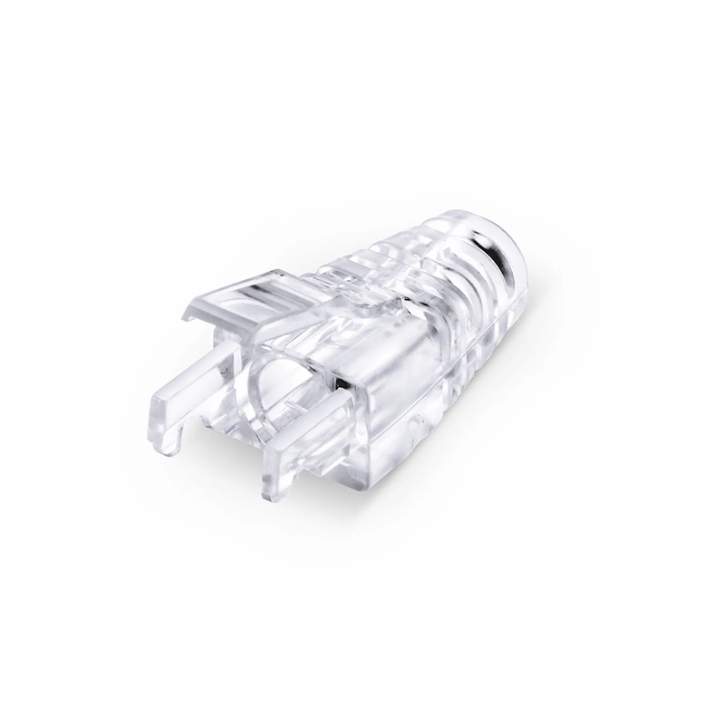 SFPS Cat6 RJ45 Strain Relief Boots, 6.0-6.5mm OD for Cat6 UTP 23~24AWG, F/UTP 26AWG Ethernet Network Cable, Transparent, 50PCS/Pack SFPS
