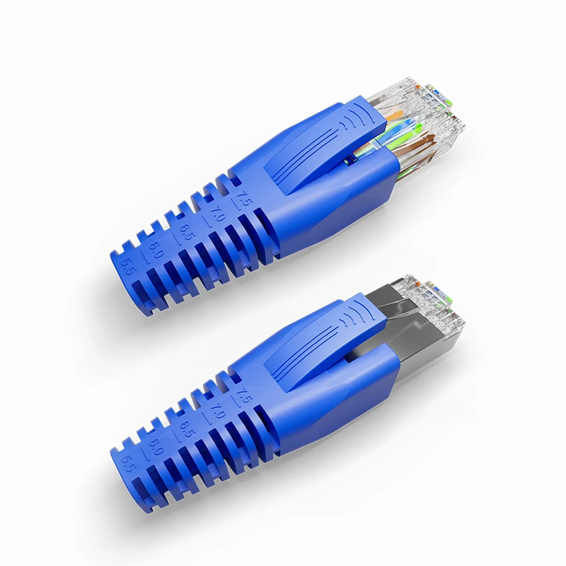 SFPS DIY RJ45 Strain Relief Boots, 5.5-7.5 mm OD for Cat5e/Cat6/Cat6a/Cat7/Cat8 Ethernet Cables, Blue, 50PCS/Pack SFPS
