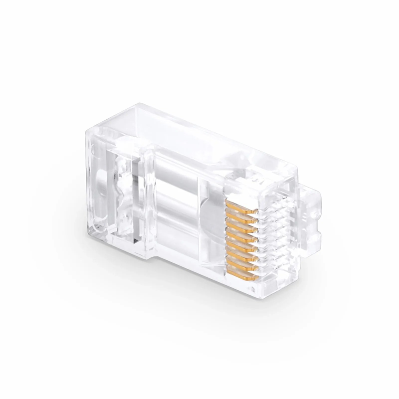 SFPS Cat6 RJ45 Pass Through Modular Plugs, Unshielded Network Connectors for 24AWG Twisted Pair Solid or Stranded Cable (50/Pack) SFPS