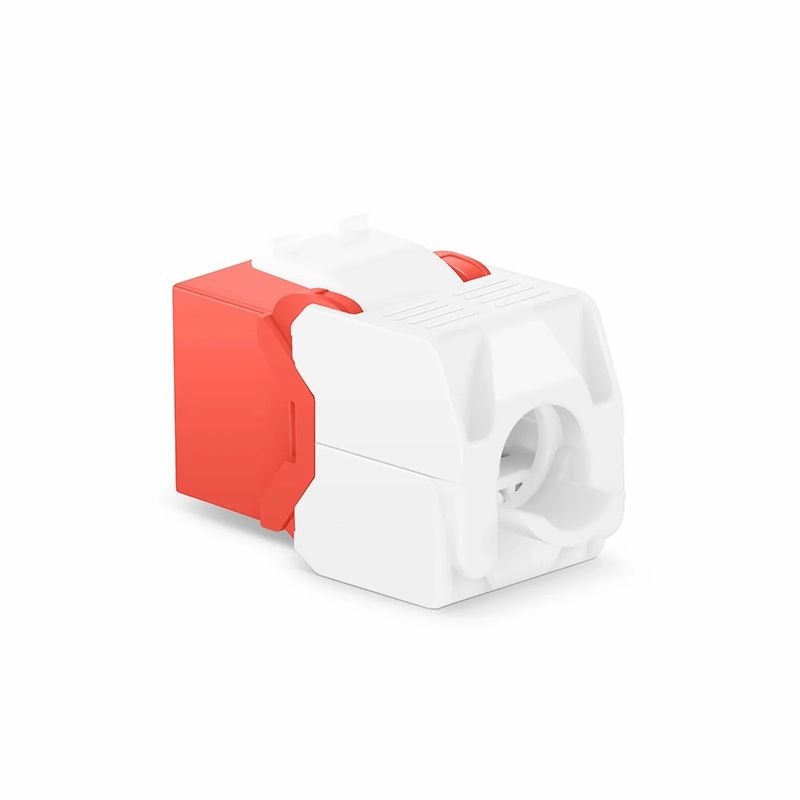 SFPS Cat6 RJ45 (8P8C) Unshielded Toolless Keystone Jack Module, Red (10 pcs/Pack) SFPS