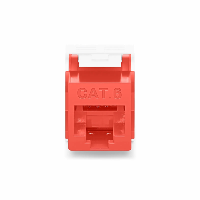 SFPS Cat6 RJ45 (8P8C) Unshielded Toolless Keystone Jack Module, Red (10 pcs/Pack) SFPS