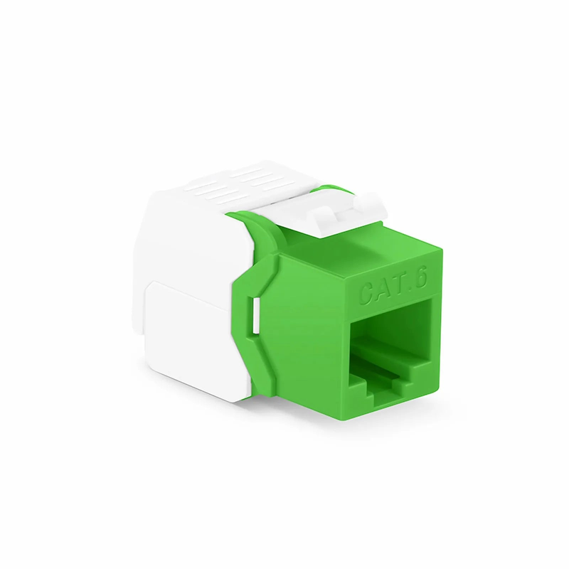 SFPS Cat6 RJ45 (8P8C) Unshielded Toolless Keystone Jack Module, Green (10 pcs/Pack) SFPS