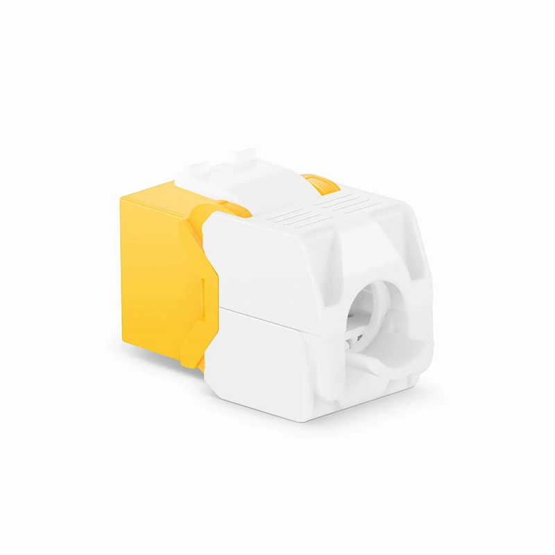 SFPS Cat6 RJ45 (8P8C) Unshielded Toolless Keystone Jack Module, Yellow (10 pcs/Pack) SFPS