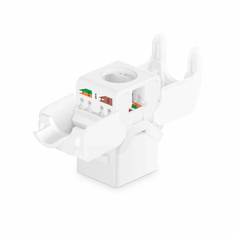 SFPS Cat6 RJ45 (8P8C) Unshielded Toolless Keystone Jack Module, White (10 pcs/Pack) SFPS