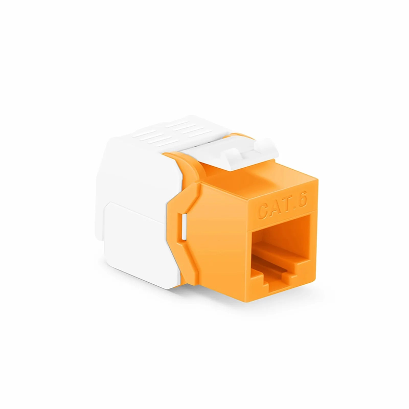 SFPS Cat6 RJ45 (8P8C) Unshielded Toolless Keystone Jack Module, Orange (10 pcs/Pack) SFPS