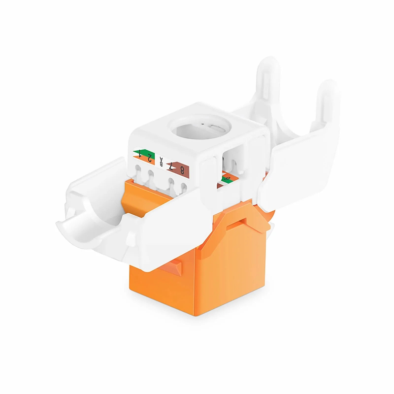SFPS Cat6 RJ45 (8P8C) Unshielded Toolless Keystone Jack Module, Orange (10 pcs/Pack) SFPS