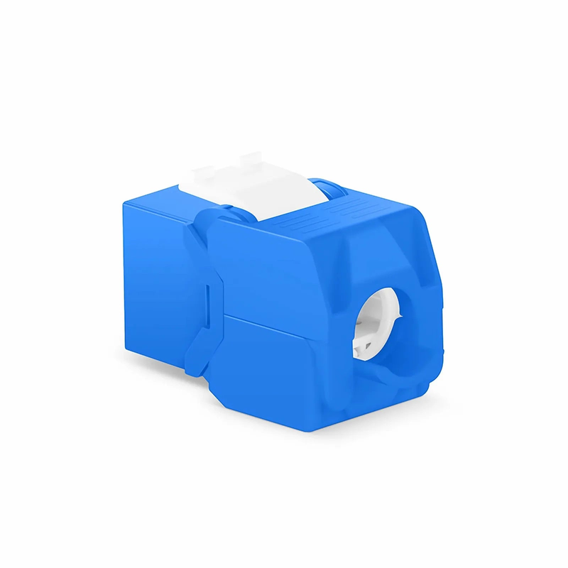 SFPS Cat6a RJ45 (8P8C) Unshielded Toolless Keystone Jack Module, Blue (10 pcs/Pack) SFPS