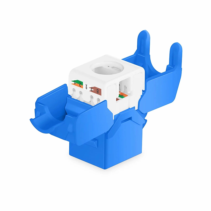 SFPS Cat6a RJ45 (8P8C) Unshielded Toolless Keystone Jack Module, Blue (10 pcs/Pack) SFPS