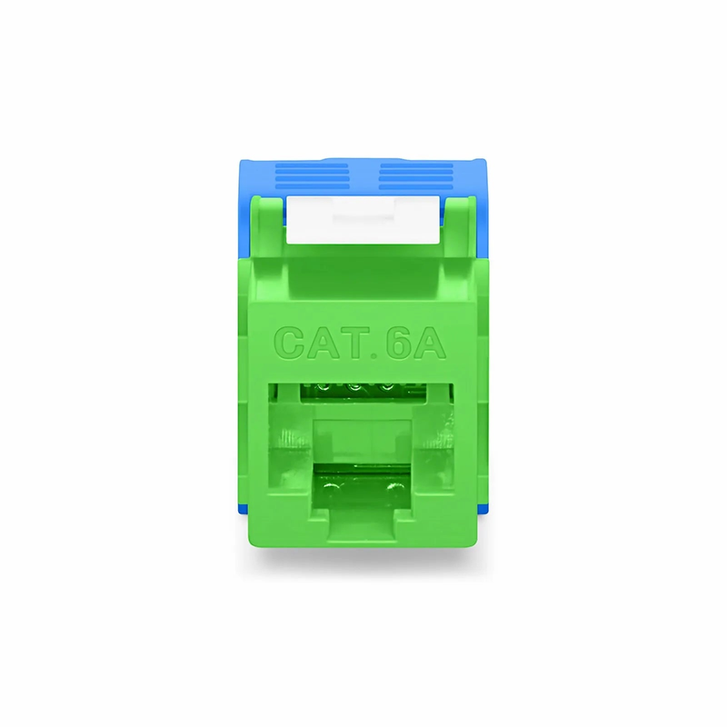 SFPS Cat6a RJ45 (8P8C) Unshielded Toolless Keystone Jack Module, Green (10 pcs/Pack) SFPS