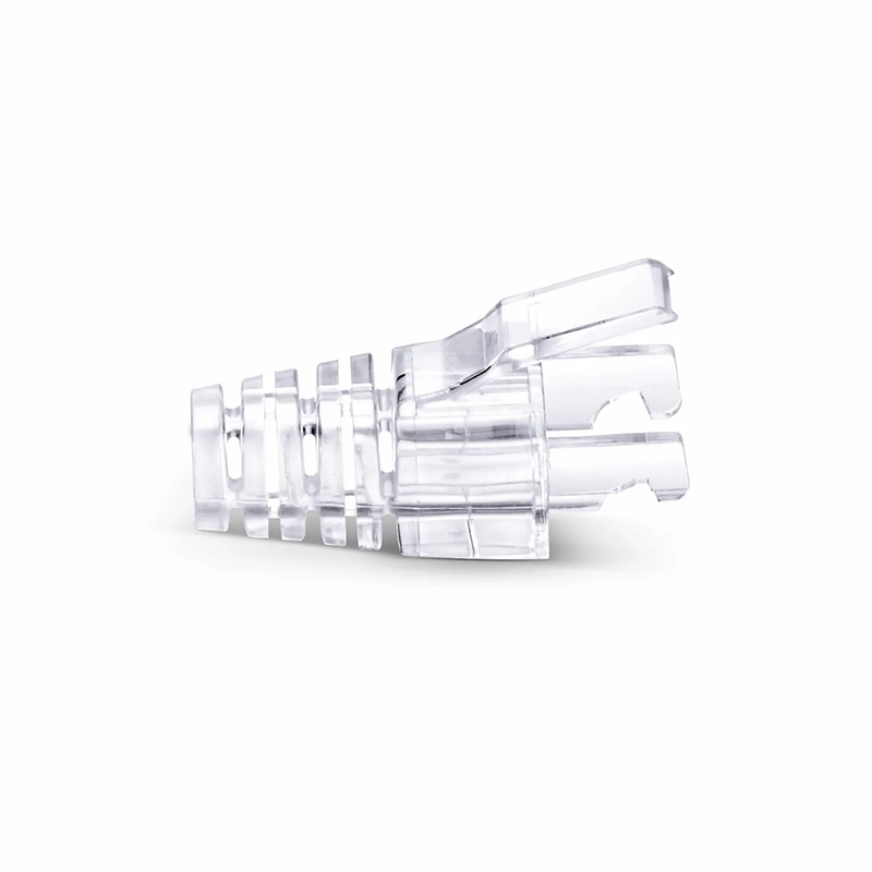 SFPS Cat6 RJ45 Strain Relief Boots, 6.0-6.5mm OD for Cat6 UTP 23~24AWG, F/UTP 26AWG Ethernet Network Cable, Transparent, 50PCS/Pack SFPS