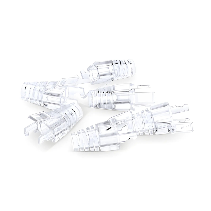 SFPS Cat5e RJ45 Strain Relief Boots, 5.8mm OD for Cat5e UTP 24AWG, F/UTP 26AWG Ethernet Network Cable, Transparent, 50PCS/Pack SFPS
