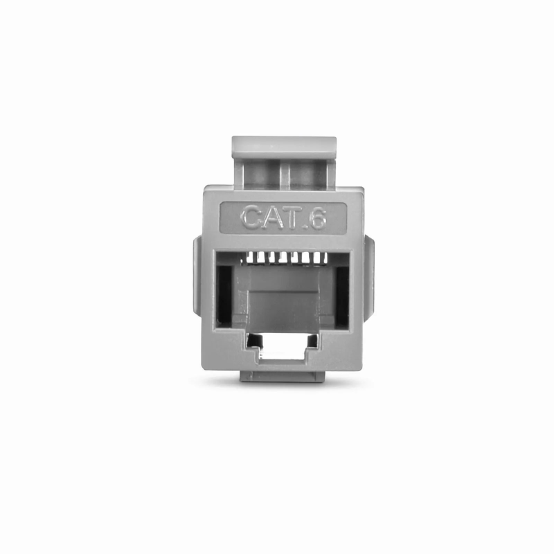 SFPS Cat6 Keystone RJ45 Coupler, Unshielded, Female to Female Insert Inline Coupler - Gray (12pcs/Pack) SFPS