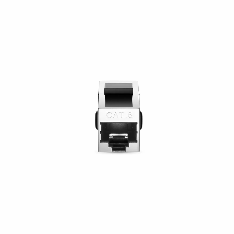 SFPS Cat6 Keystone RJ45 Coupler, Shielded, Silver SFPS