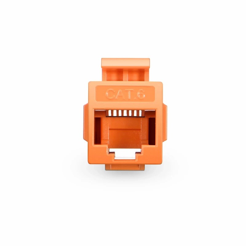 SFPS Cat6 Keystone RJ45 Coupler, Unshielded, Female to Female Insert Inline Coupler - Orange (12pcs/pack) SFPS