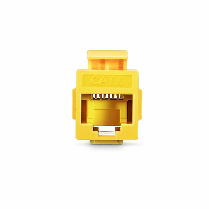 SFPS Cat6 Keystone RJ45 Coupler, Unshielded, Female to Female Insert Inline Coupler - Yellow (12pcs/Pack) SFPS