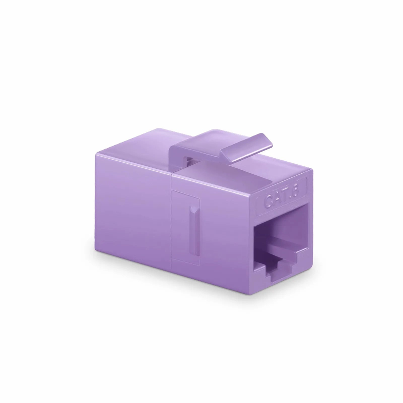 SFPS Cat6 Keystone RJ45 Coupler, Unshielded, Female to Female Insert Inline Coupler - Purple (12pcs/pack) SFPS