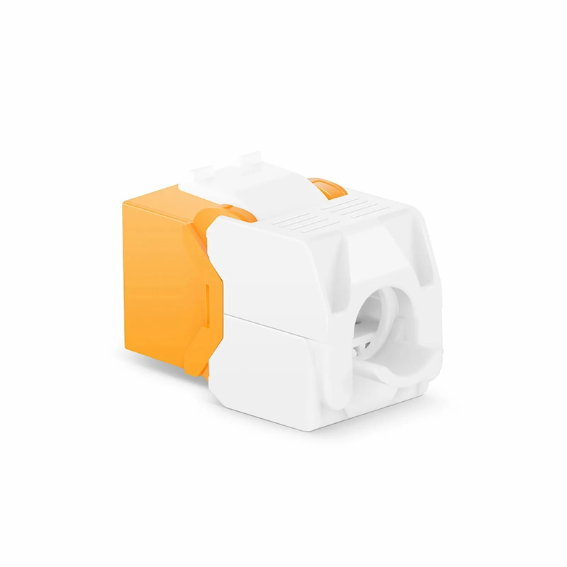 SFPS Cat6 RJ45 (8P8C) Unshielded Toolless Keystone Jack Module, Orange (10 pcs/Pack) SFPS