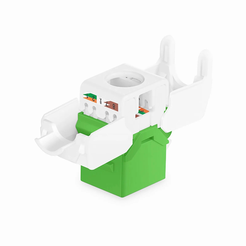 SFPS Cat6 RJ45 (8P8C) Unshielded Toolless Keystone Jack Module, Green (10 pcs/Pack) SFPS
