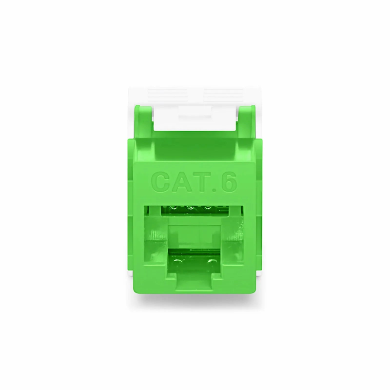 SFPS Cat6 RJ45 (8P8C) Unshielded Toolless Keystone Jack Module, Green (10 pcs/Pack) SFPS
