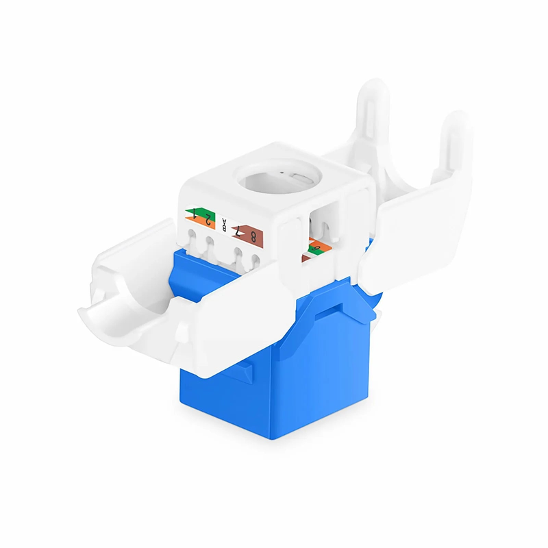 SFPS Cat6 RJ45 (8P8C) Unshielded Toolless Keystone Jack Module, Blue (10 pcs/Pack) SFPS