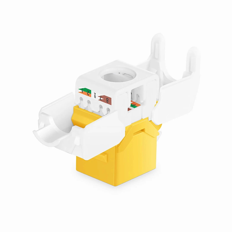 SFPS Cat6 RJ45 (8P8C) Unshielded Toolless Keystone Jack Module, Yellow (10 pcs/Pack) SFPS