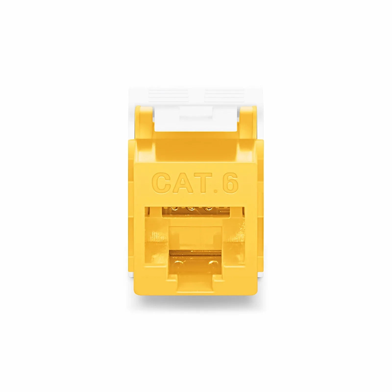 SFPS Cat6 RJ45 (8P8C) Unshielded Toolless Keystone Jack Module, Yellow (10 pcs/Pack) SFPS