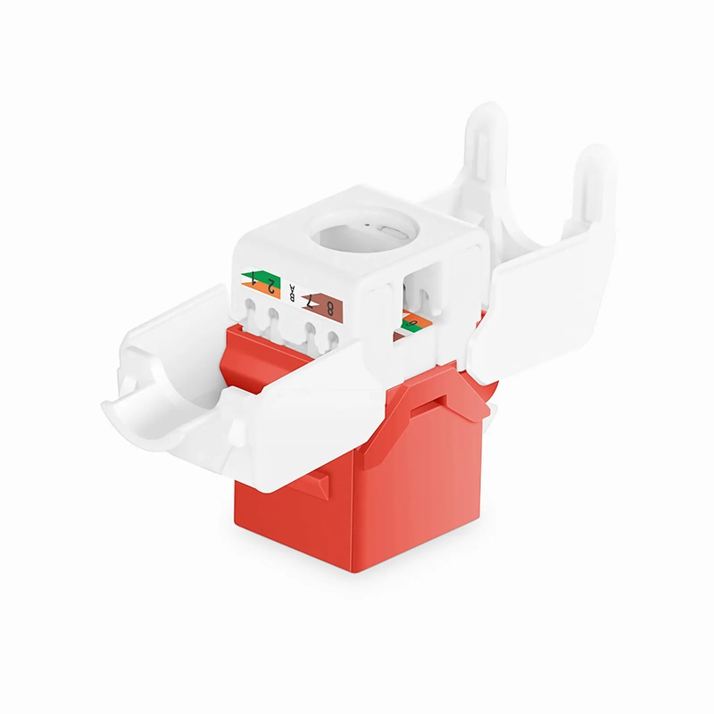 SFPS Cat6 RJ45 (8P8C) Unshielded Toolless Keystone Jack Module, Red (10 pcs/Pack) SFPS