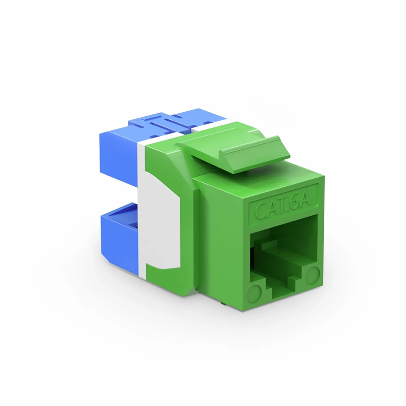 SFPS Cat6a RJ45 (8P8C) Unshielded Punch Down Keystone Jack Module, Green (10 pcs/Pack) SFPS