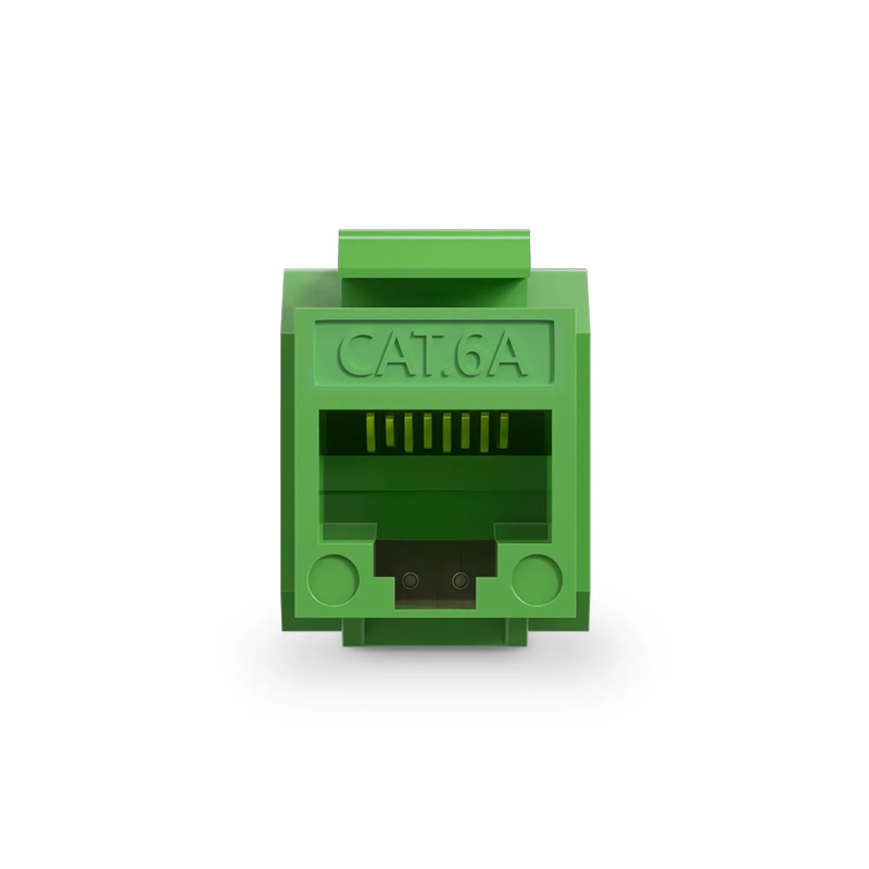 SFPS Cat6a RJ45 (8P8C) Unshielded Punch Down Keystone Jack Module, Green (10 pcs/Pack) SFPS